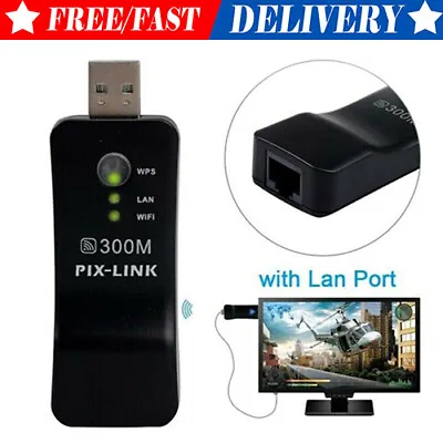 300m Wireless LAN Adapter For Samsung Smart TV WiFi USB Dongle RJ-45 Ethernet Uk • £9.69