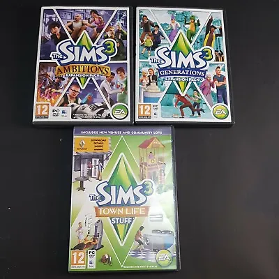 £9.99 • Buy 3x Sims 3 - Expansion Packs Ambitions, Generations & Town Life Stuff 