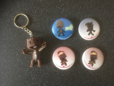 £7.99 • Buy Little Big Planet Sackboy Key Ring And Badges As In Photos 