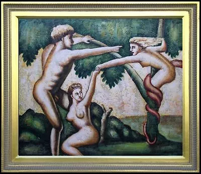 Framed Michelangelo The Expulsion From The Garden Of Eden Oil Painting 20x24in • $116.95