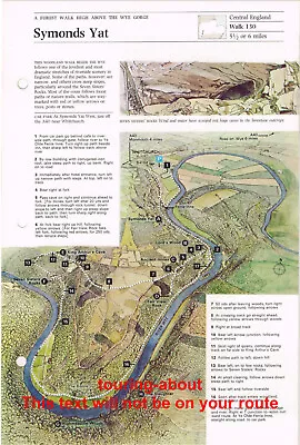 Symonds Yat Herefordshire Vintage Walking Route & Map Circa 1975 #130 • £3.49