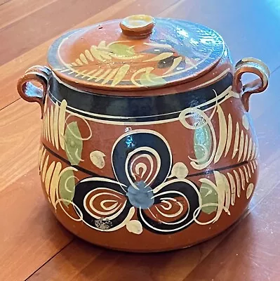 EUC Vintage Mexico Pottery OLLA De Barro Beanpot Folk Art Terracotta Tlaquepaque • $22.49