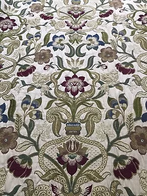 Embroidered Curtains Tapestry Country House W100 XD82  Thick Heavy Bird Zoffany • £486