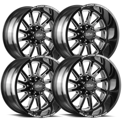 $1004.96 • Buy (Set Of 4) Off-Road Monster M17 17x9 5x5  +0mm Black/Milled Wheels Rims 17  Inch