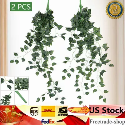 Artificial Hanging Plant Silk Ivy Vine Garland Fake Home Garden Decor 2PCS New • $5.74