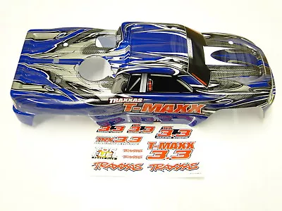 NEW TRAXXAS T-MAXX 3.3 Body Blue Supersized RX5B • $30.60