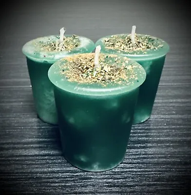 (3) Money Magick Votive Candles Handmade Organic Witchcraft Hoodoo Wicca • $13