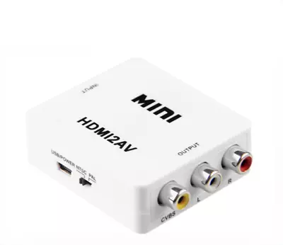 Mini HDMI To AV HD Converter HDMI To AV 3rca Adapter With Audio Power Supply • $9.59