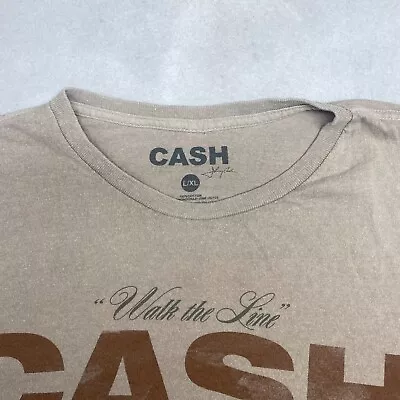 Johnny Cash Walk The Line Graphic Tee Thrifted Vintage Style Size XL • $17.50