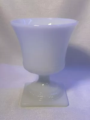Milk Glass Square Footed Base Vase Compote Bowl U.S.A. Vintage E.O. Brody Co. • $9.99