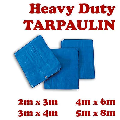 5 Sizes Of Heavy Duty Tarpaulin Waterproof Cover Tarp Ground Camping Sheet New B • £3.28