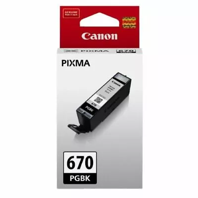 Canon Genuine PGI670BK Black Ink For PIXMA MG5760 MG5765 MG6860 MG6865 MG6866 • $27.60