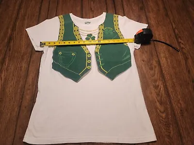 $7.99 • Buy St. Patricks Lucky Charm Shamrock Pattys Day White T-shirt Vest (XL) Unisex 