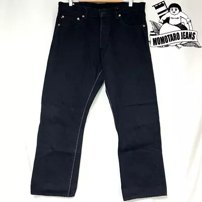 MOMOTARO JEANS 出陣　B0205SP　black Denim Pants　slim Straight　W36　Made In JAPAN　used • $169