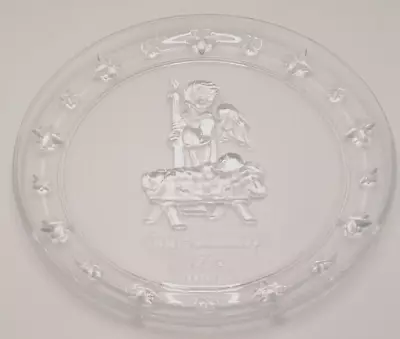 M.J. Hummel Goebel Avon Nativity Christmas Glass Plate Angel & Baby Jesus 1996 • $10.22