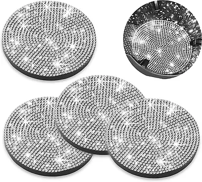 $12.98 • Buy Car Cup Coaster - Bling Rhinestone Car Cup Holder Coasters 4 Pack, Universal Aut