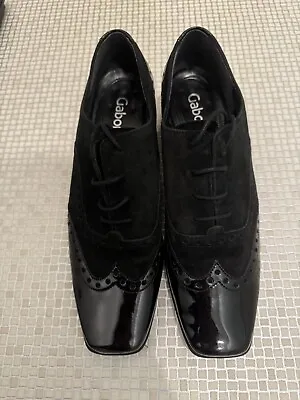 Gabor Women’s Patent Brogue Lace Up Shoes Size 7 Excellent Condition • £19.99