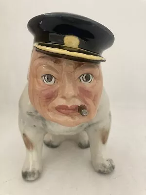 Bairstow Manor Pottery Winston Churchill Bulldog Figure With Union Jack Flag • £75