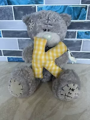 Rare Vintage 6” Me To You Tagged Soft Plush Bear Holding Yellow Gingham Letter K • £5.99