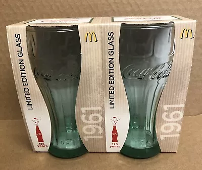 2 X McDonalds Limited Edition 1961 Coca-Cola Coke Glass 125 Years BOXED NEW • £12.99