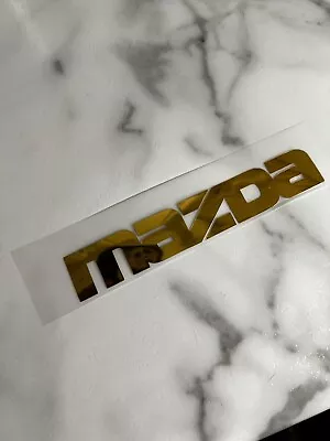 **CHROME GOLD**  Mazda Decal/Sticker Logo JDM 6”X1”  • $9.99