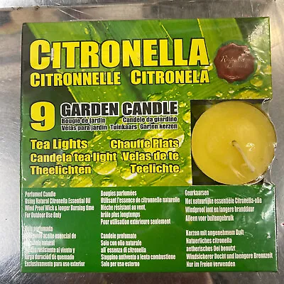 9 Piece Citronella Garden Tea Light Candles Mosquito Fly Insect Repeller • £3.99