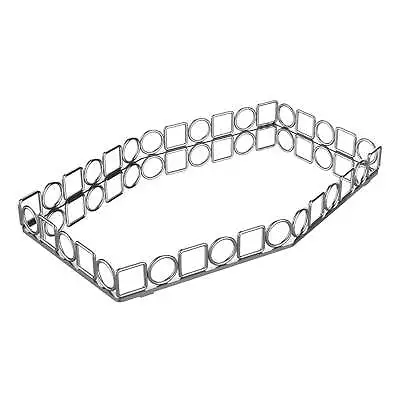 Circles & Squares Large Mirror Vanity Tray Chrome • $28.20