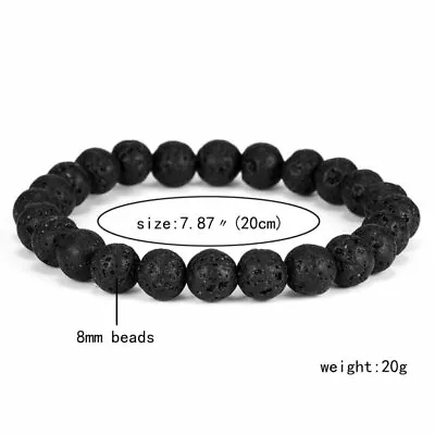 Tiger Eye Natural Stone Black Obsidian Hematite Beads Bracelets Men Women Gift • £3.11