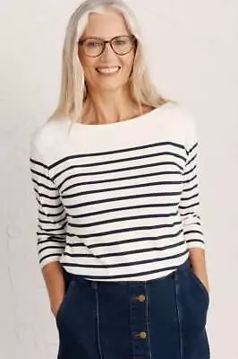 £14.97 • Buy Seasalt Women's - Natural Sailor Top (GOTS) - Regular - Falmouth Breton Chalk Mi