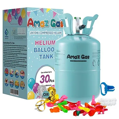 AmazGas Small Helium Tank 7L With 30 Balloons Party Supplies • $49.09