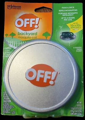 Off Backyard Mosquito Coil Repels Up To 4 Hours Country Fresh Scent NEW Camping • $8