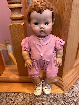 12  Cute Effanbee Vintage Antique Dy Dee Character Baby Doll Redhead Rubber • $40