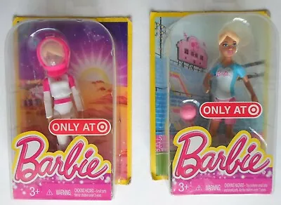 2 Lot Astronaut & Volleyball MINI BARBIES 4  Doll Action Figure Target Exclusive • $24.99