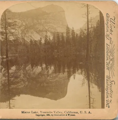 CALIFORNIA Mirror Lake Yosemite Valley--Underwood Stereoview G9 • $3.95