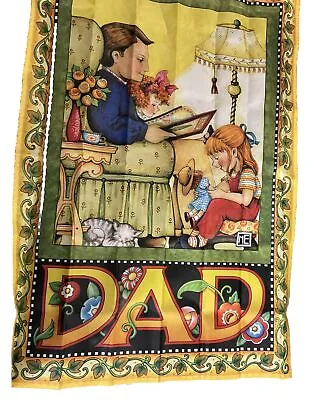 Mary Engelbreit Fathers Day Garden Flag Outdoor 28x 41 Dad With Daughter DAD COA • $9.60