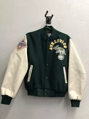 Vintage Chalk Line Oakland Athletics A's Leather Wool Varsity Jacket Size MEDIUM • $199.95