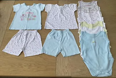 Mothercare - Baby Girl’s Summer Clothes Bundle - 11 Items - Age 9-12 Months • £6.99