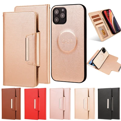 $13.95 • Buy For IPhone 14 Pro Max 14 Pro 13 12 XS Removable Flip Leather Wallet Case Cover