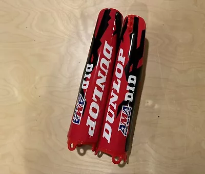 2004-2017 Honda Red Restyle Fork Guards W/Graphics  CR125R 250R CRF250 CRF450 • $39.95