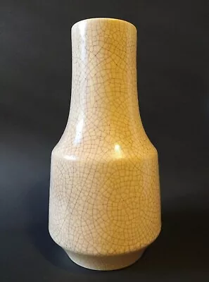 Mid Century Modern Cream / Beige Craquelle Glaze German / Germany Pottery Vase • $65