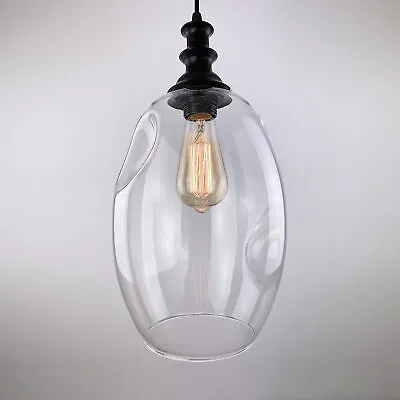 Modern Fashion Industrial Glass Shade Loft Cafe Pendant Light Ceiling Lamp New • £32.50