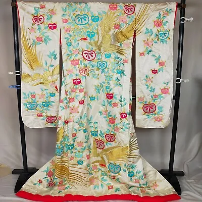 Japanese Kimono Uchikake Wedding Dress Bride Costum Phoenix Embroidery 9300 • $177.66