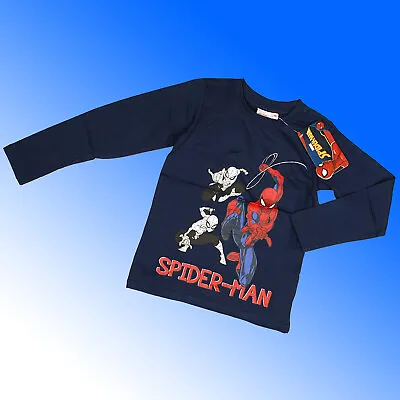 £4.97 • Buy Boys Spider-Man LONG SLEEVE T Tee Shirt Top Cotton Spiderman 4-5 & 7-8 Years