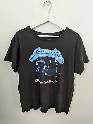 £12.72 • Buy Metallica Shirt Mens Medium Black Band Tee Short Sleeve Cotton Graphic