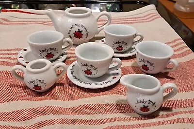 SCHYLLING Miniature Lady Bug Fly Away Home Tea Set Red White Black • $31