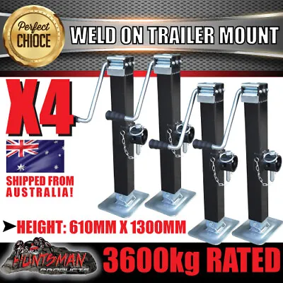 X4 Trailer Caravan Canopy Jack Stand 3600kg Rated Heavy Duty 600mm Extension • $460