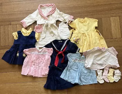 Lot 12pc Vintage Infant Toddler Girls Dress Ruffle Cotton Lace Robe Socks Purse • $29.99