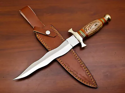 Rody Stan CUSTOM HAND MADE D2 KRIS BLADE 14.5  DAGGER /PAKKA WOOD * BRASS GUARD* • $0.99