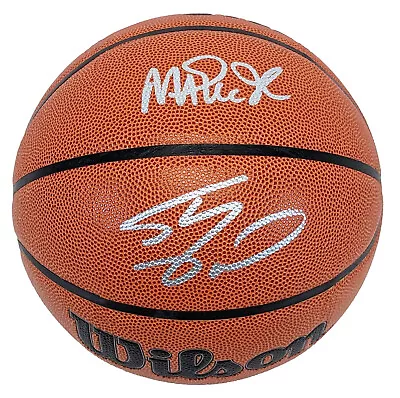 Magic Johnson & Shaquille O'Neal Signed Wilson Basketball W/ Silver Sig BAS Wit • $324.99