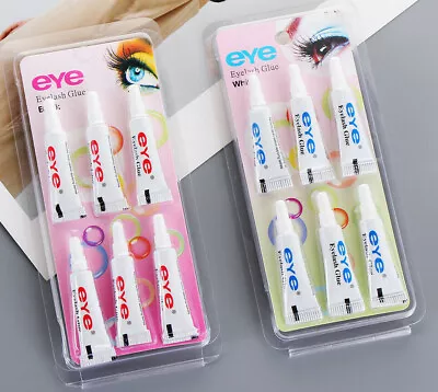 6 False Eyelash Glue Adhesive Strong Waterproof White / Black - ** UKSELLER** • £3.29